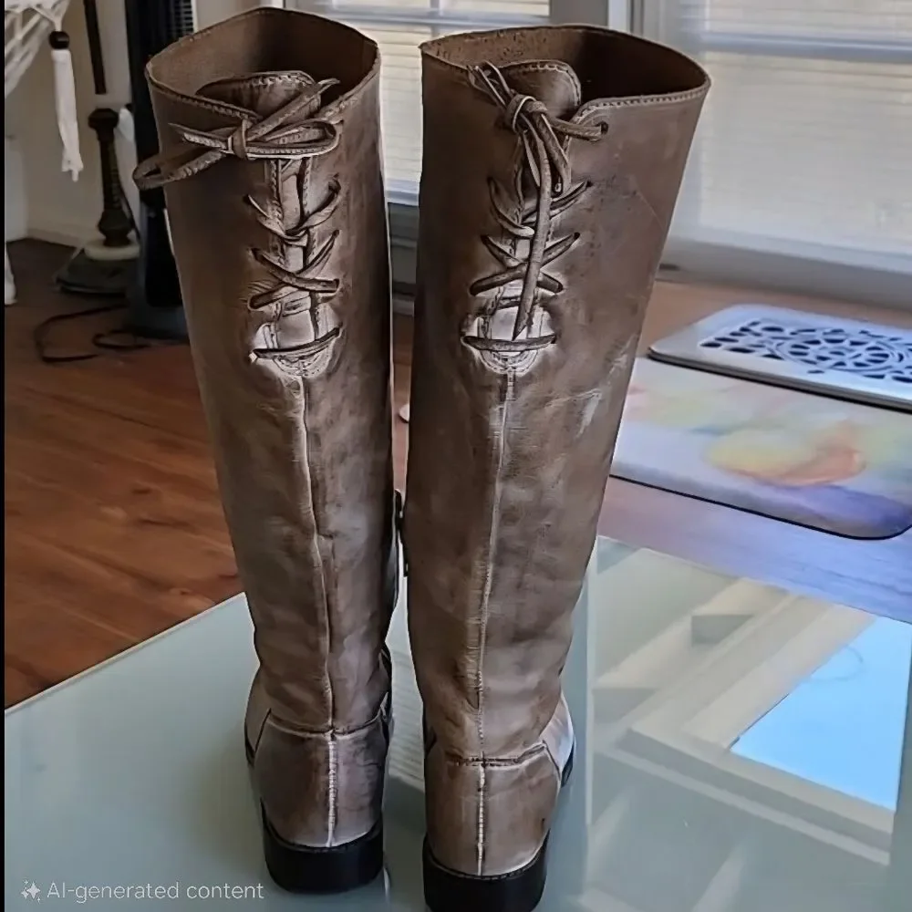 Patron Stina Leather Hippie Boho Chic Coastal Cowgirl Riding Boots Size 7